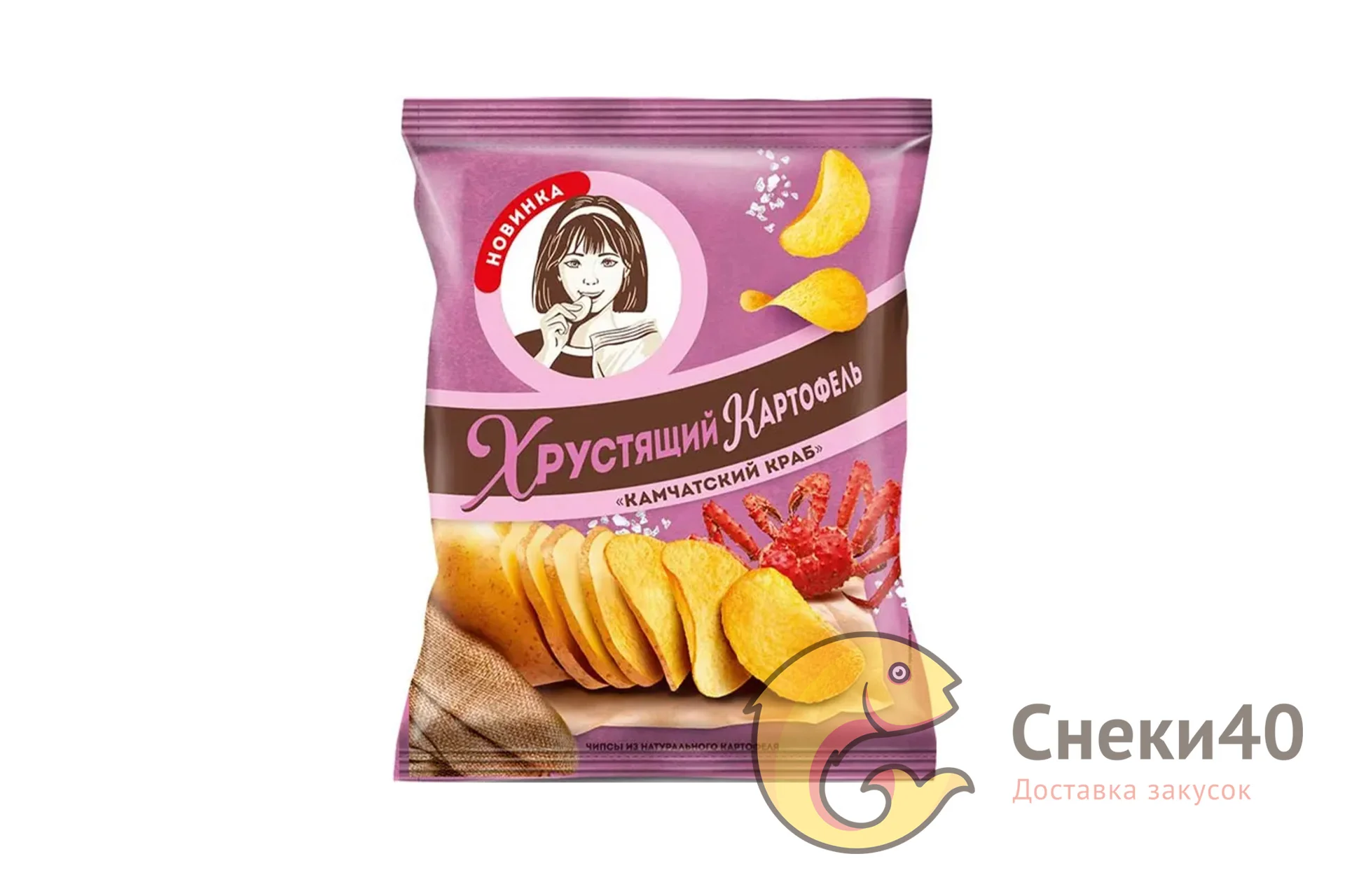 Чипсы Хрустящий картофель в ломтиках 70г Камчатский краб Чипсы Хрустящий картофель в ломтиках 70г Камчатский краб