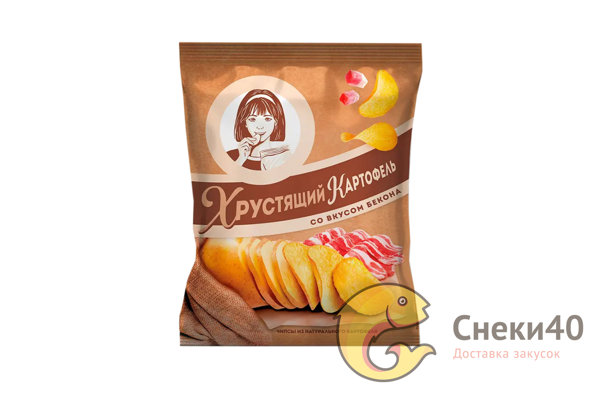 Чипсы Хрустящий картофель в ломтиках 70г Бекон Чипсы Хрустящий картофель в ломтиках 70г Бекон